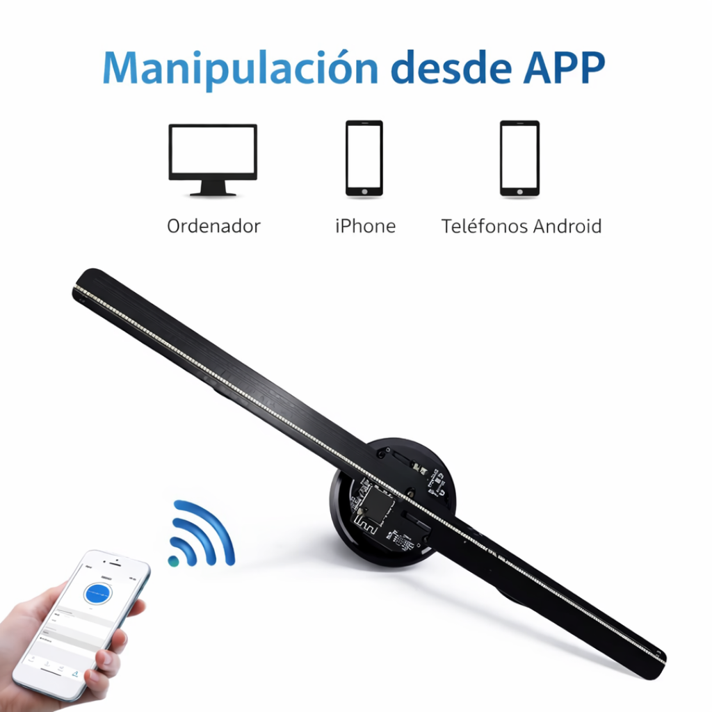 Ventilador Holográfico 3D LED WiFi